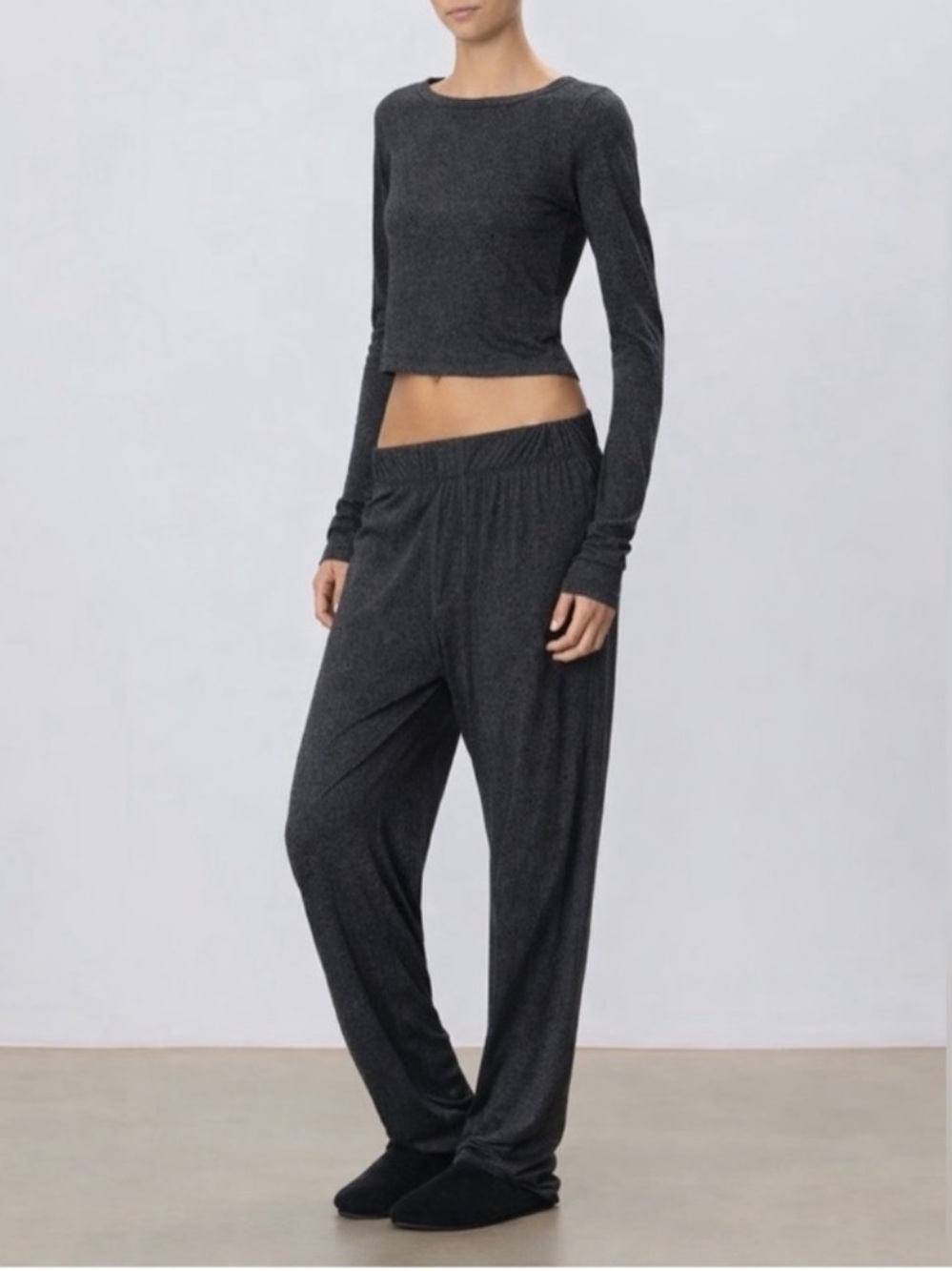 Eterne modal blend lounge pant in charcoal